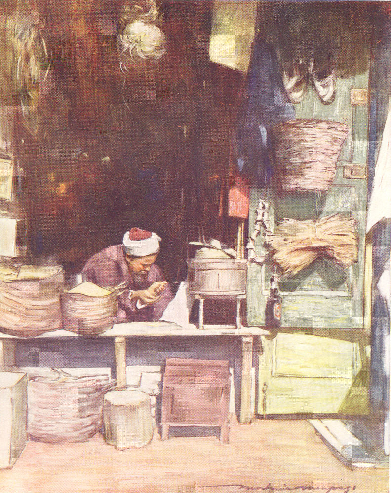 INDIA. A Seed Stall, Delhi, India 1920 old antique vintage print picture